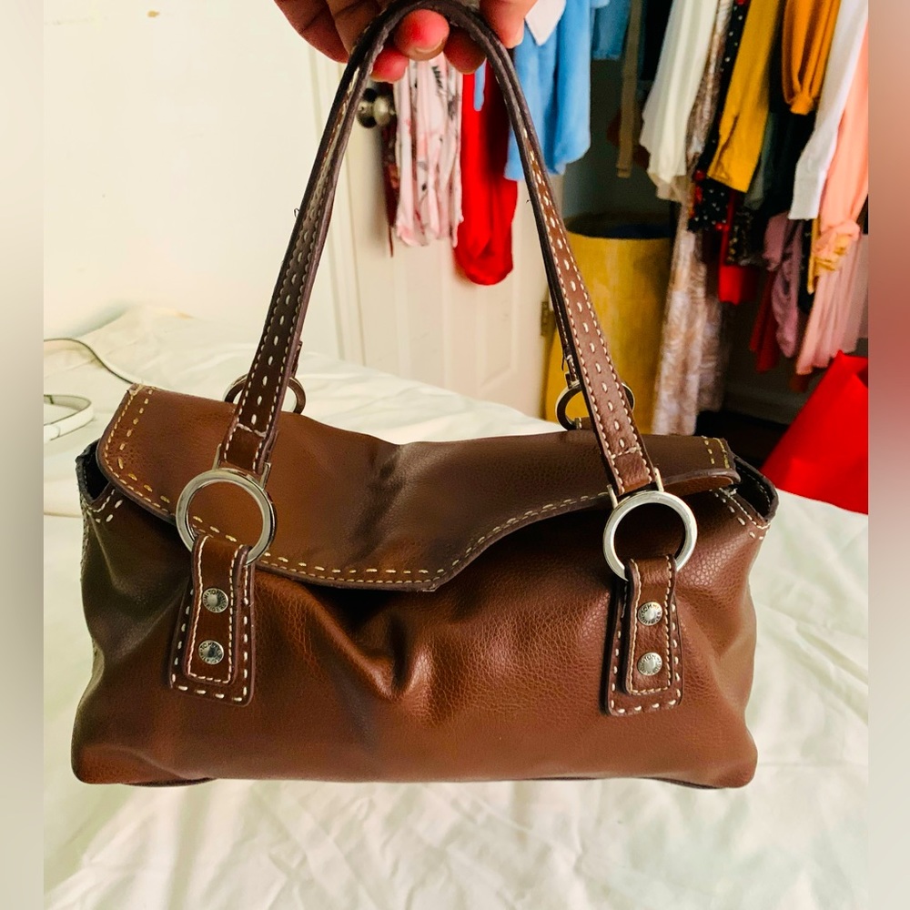TOMMY HILFIGER. Vintage Leather Brown Bag.
